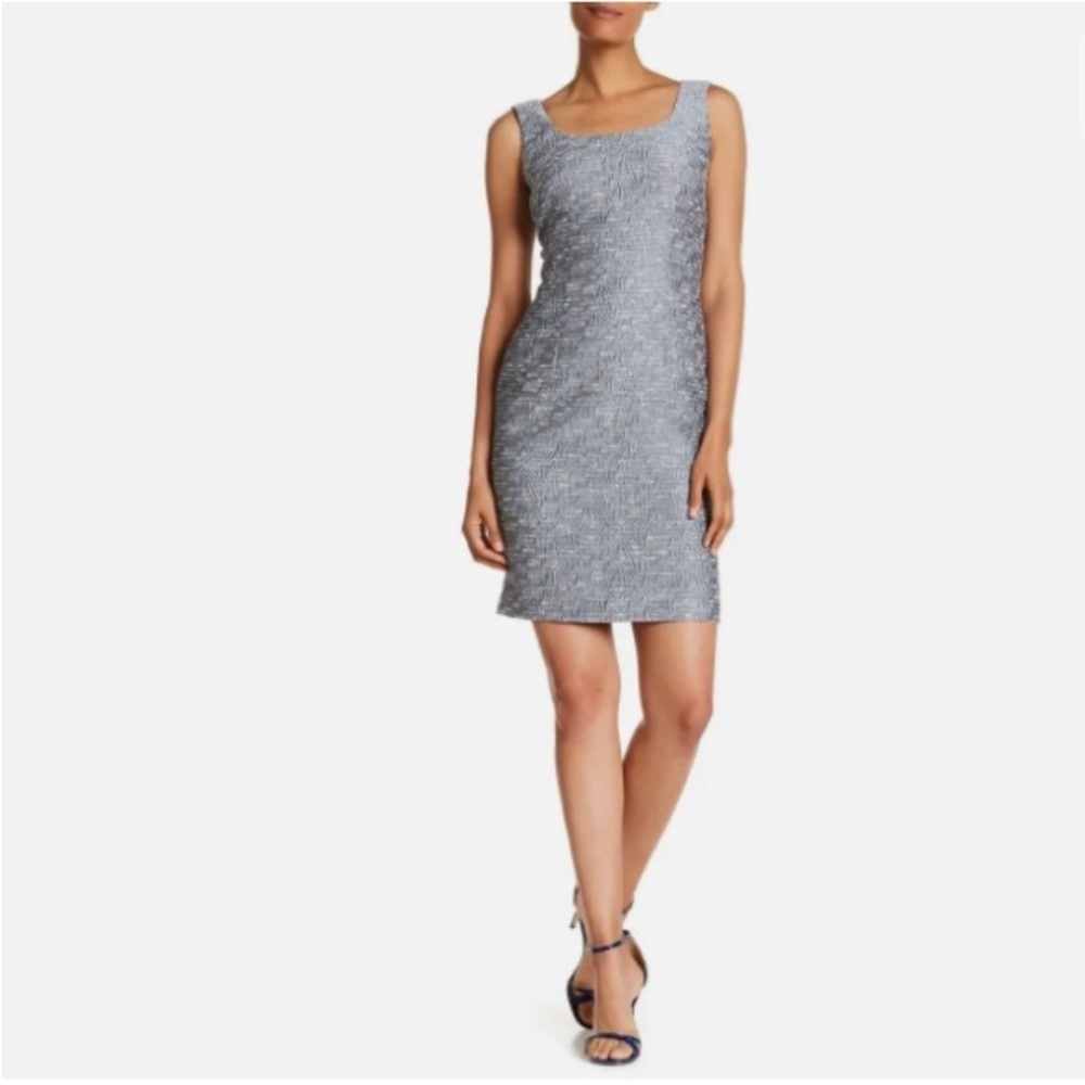 Lafayette 148 New York Rebecca Jacquard Sleeveless Dress Size 12 Quiet Luxury